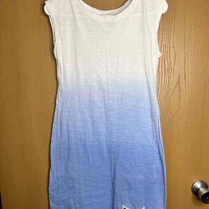 Blue and White Ombre Sleeveless Dress